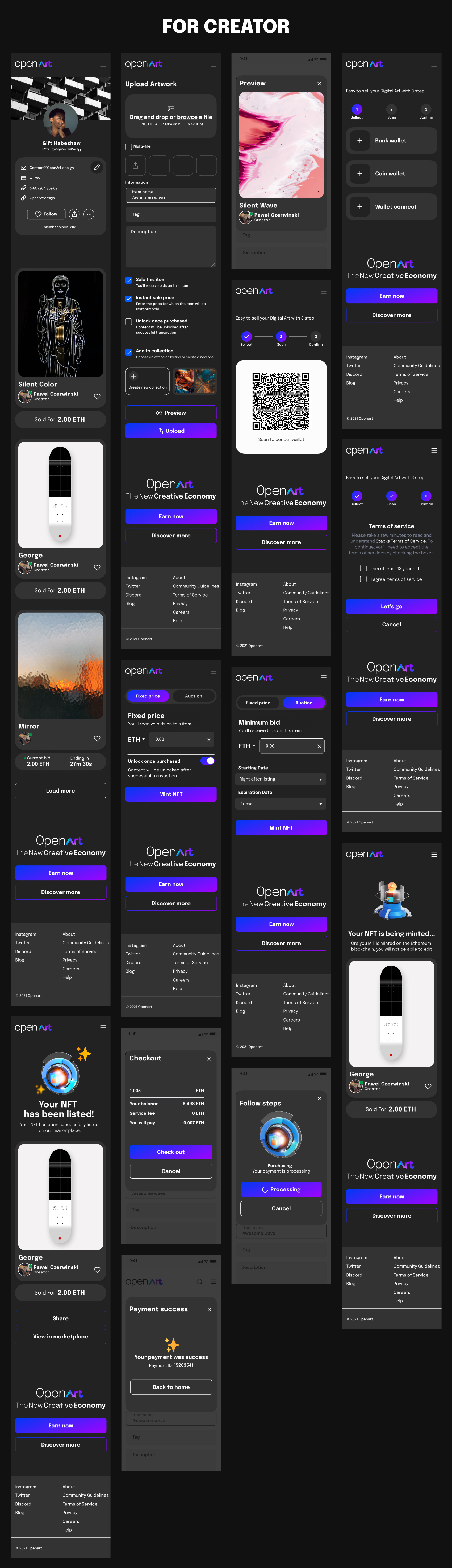 Open Art - Free NFTs UI Kit for Figma